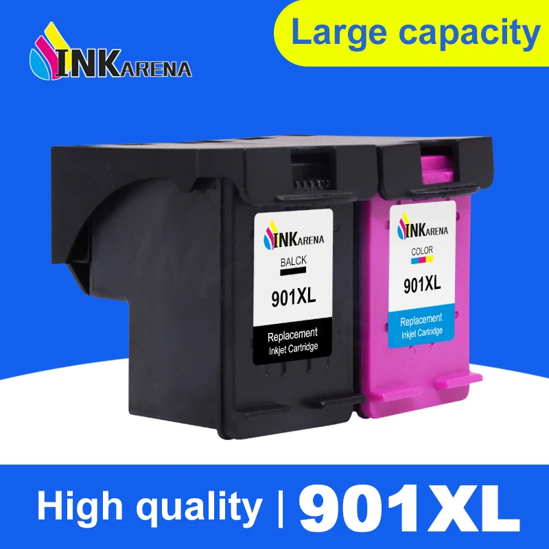 INKARENA Remanufactured 901XL Cartridge Replacement for HP 901 Ink Cartridge for Officejet 4500 J4500 J4540 J4550 J4580 J4640