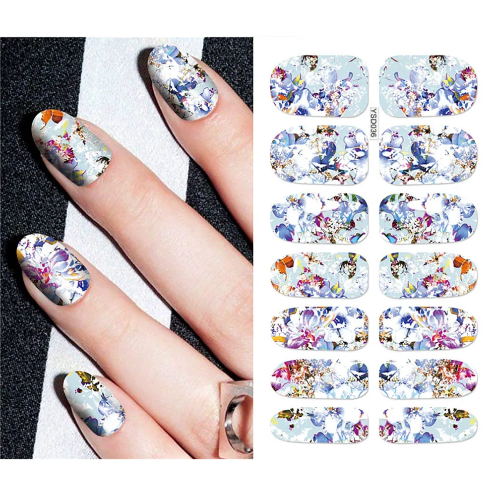 3D Stickers Snowflake Black Flower Nail Stickers Nail Decals Manicure Nail Sticker Watermark Sticker For Nails Art