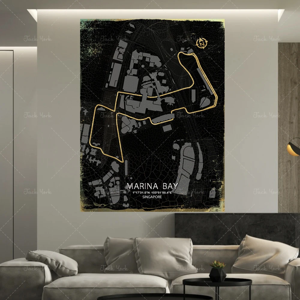 Canvas Painting Monaco Circuit Poster Modern Template Painting Home Bedroom Decoration