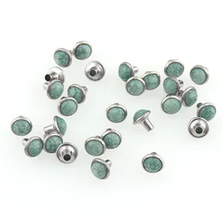 Jade Green Single Cap Rivets,Marbled Pierced for Purse Handbag,Leather DIY Crafts,Beautiful Studs,Decorative Accessories 7x7mm