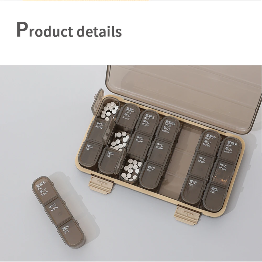 21/28 Grids Medicine Pills Boxes for Tablets 7 Days Travel Storage Organizer Case Secret Box Health Product Drug Accessories