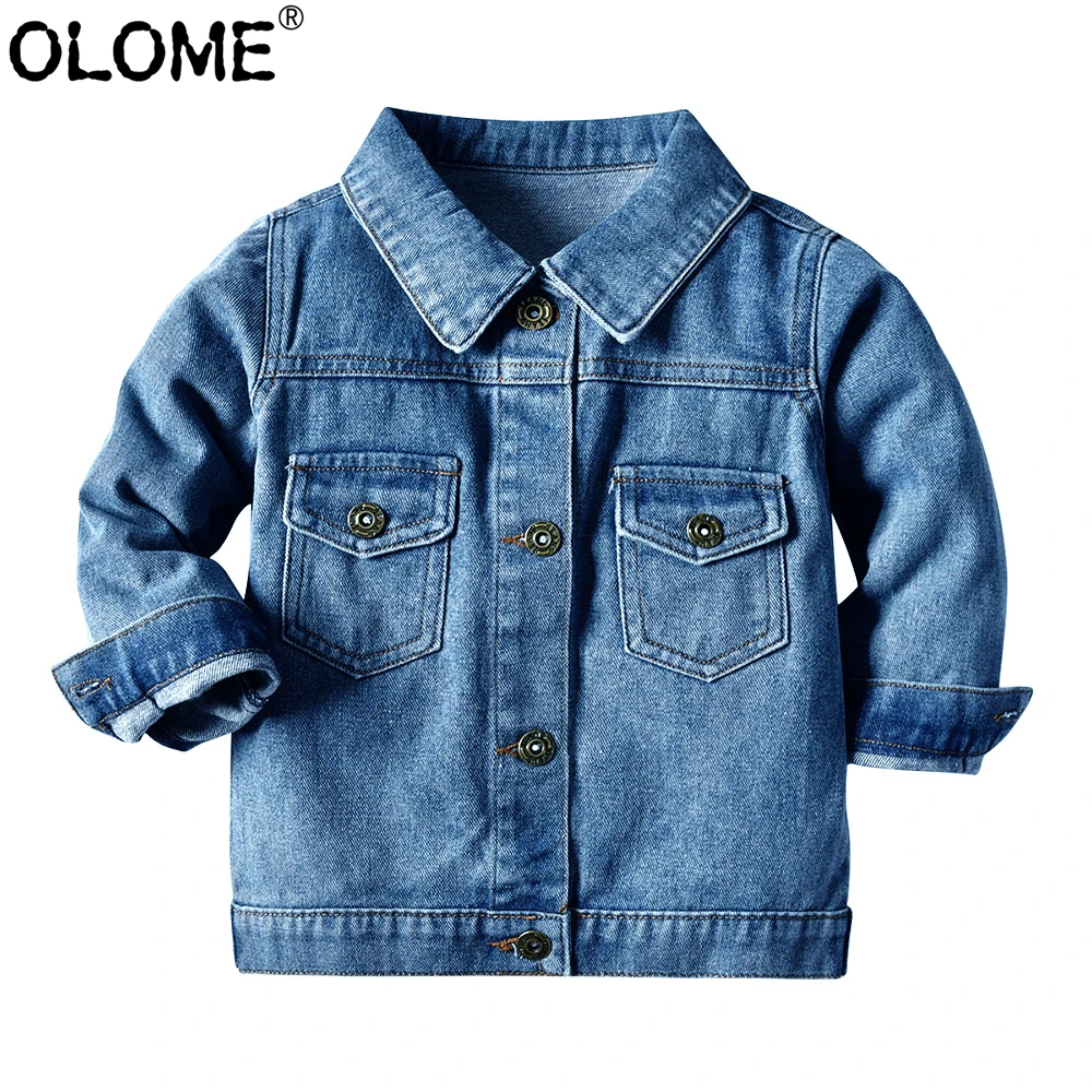 

Kid Boys Jeans Jacket Children Denim Coat Toddler Autumn Clothing Classical Girls Denim Jacket OLOME Fashion Kids Jeans Outwear