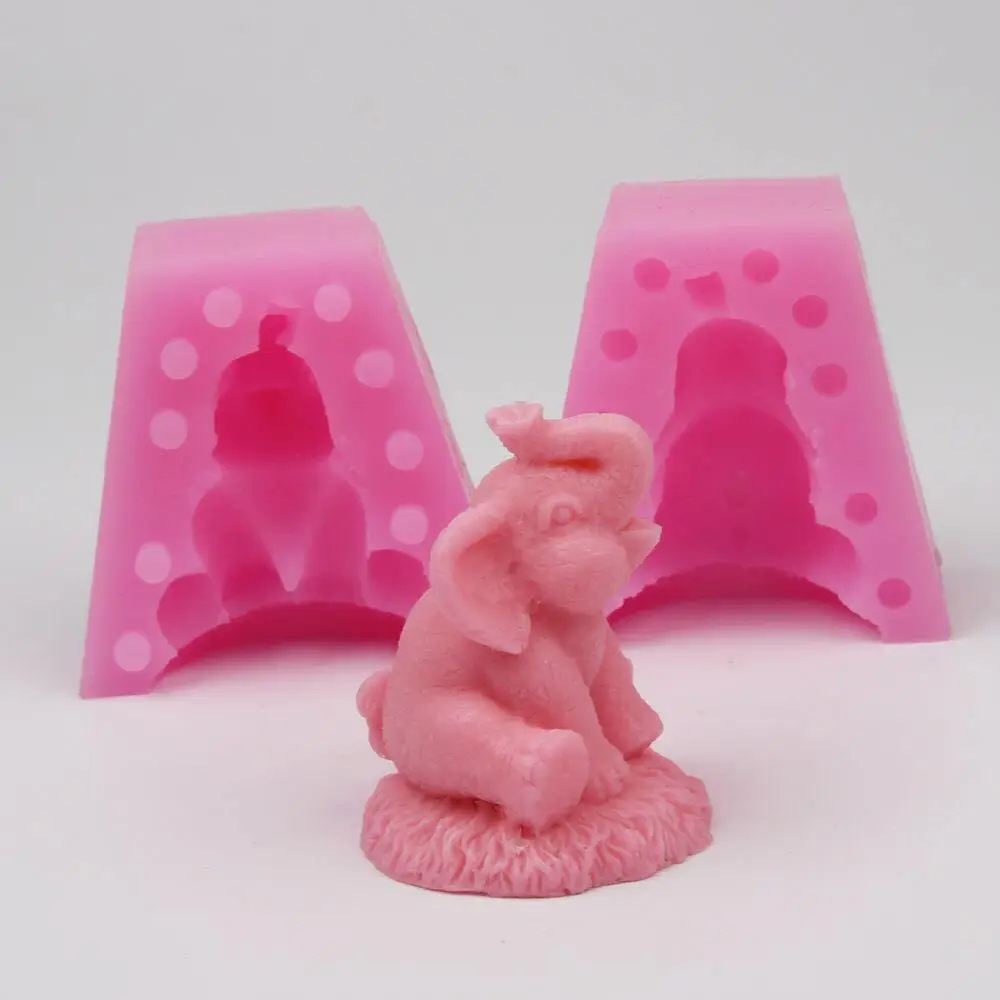 3D Cute Elephant Ceramic Plaster Silicone Mold Fondant Cake DIY Creative Decorating Tools Candy Chocolate Baking Cooking Mould