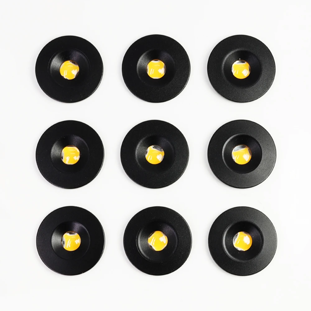 

9pcs 1W IP65 Mini LED Spotlight Cabinet Light Led Spots Canopy Stair Ceiling Light Focos Led Spot Downlight Black Silver Shell