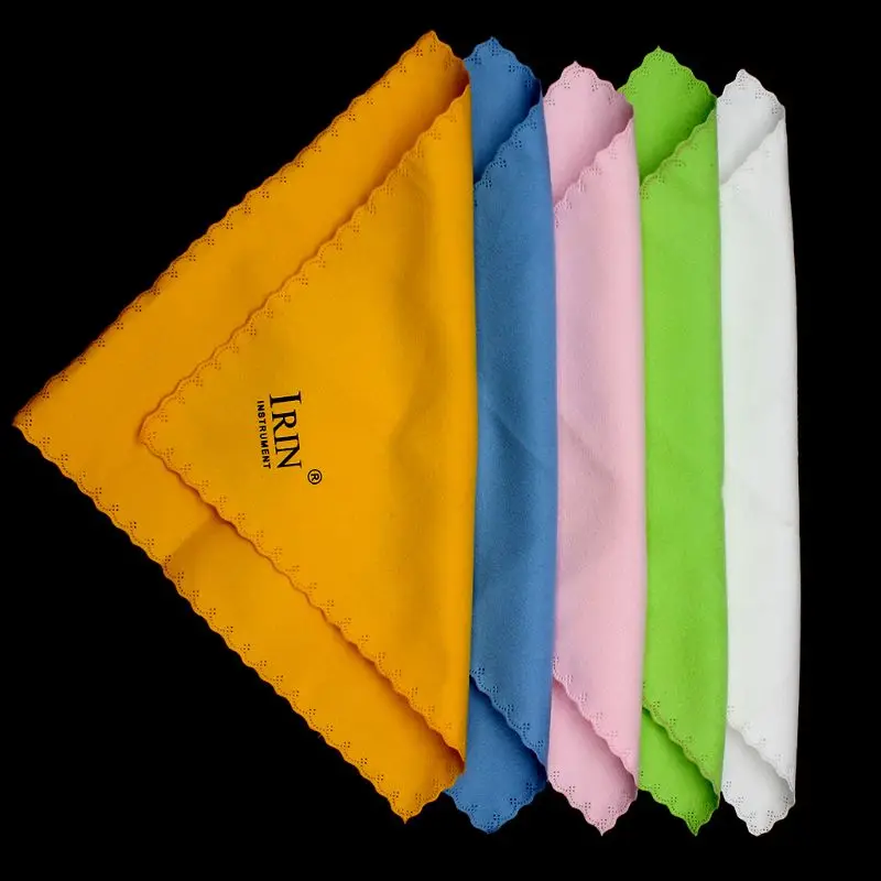 5pcs Microfiber Cleaning Polishing Polish Cloth for Musical Instrument Guitar Violin Piano Clarinet Trumpet Sax Universal