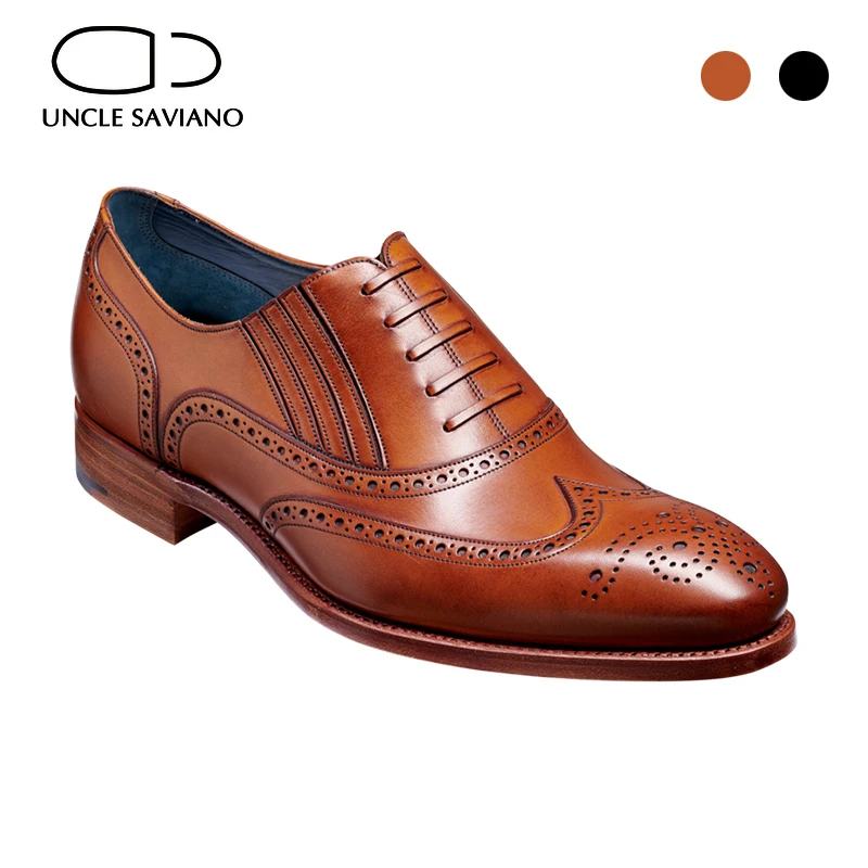 

Uncle Saviano Oxford Brogue Dress Shoes for Men Wedding Man Shoe Original Designer Luxury Genuine Leather Handmade Men Shoes