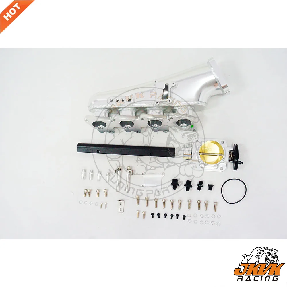 

JKVK RACING Aluminum Intake Manifold For S13 SR20 SR20det With 76mm Throttle Body + Fuel Rail