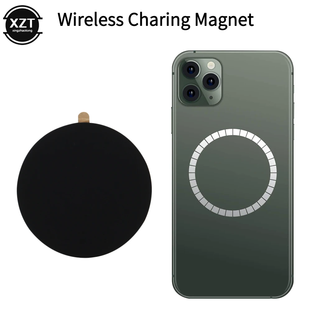 

Magnet Sticker Wireless Charging Magnetic For iPhone 12 Pro Back Case Metal Plate Disk Iron Sheet Car Phone Mount Holder Charger