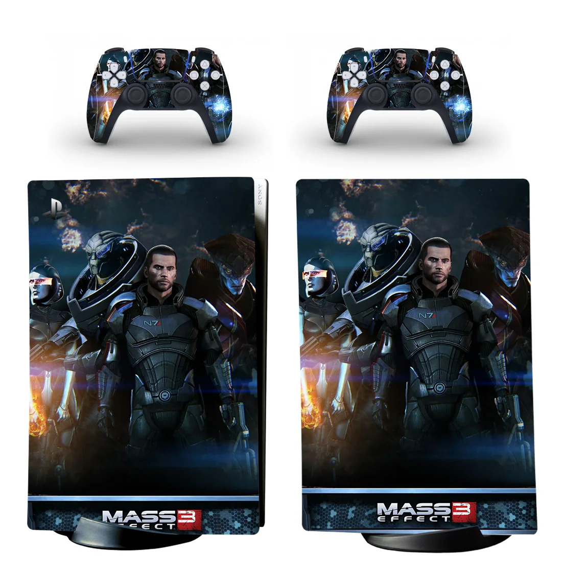 Efekt masowy PS5 Digital Edition skórka naklejka na konsolę Playstation 5 i kontrolery naklejka winyl ochronny skórki