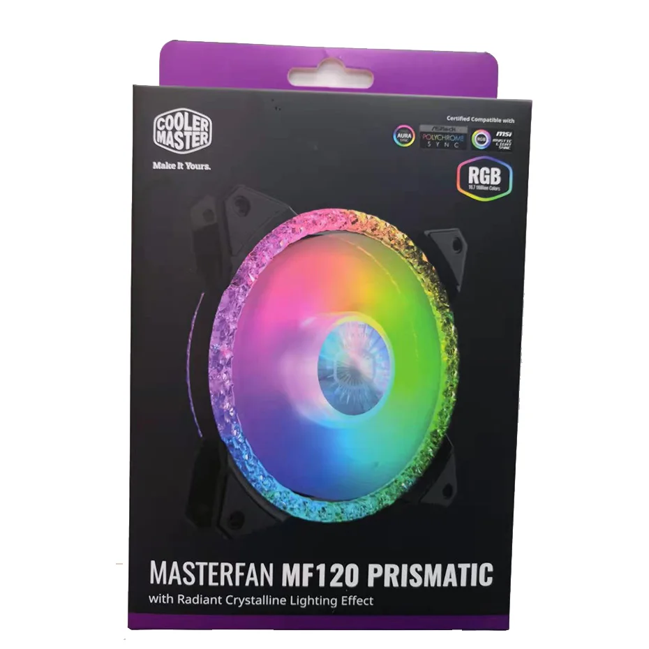 Imagem -06 - Cooler Master-ventilador Silencioso para a Caixa do Computador com Efeito de Iluminação Cristalina Argb Master Mf120 Prismatic 120 mm