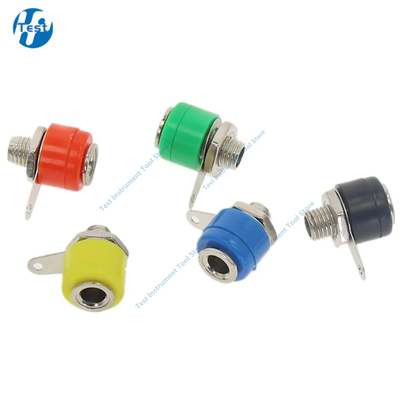 50 szt. 5 Kolorów 4mm Bananowe Złącze Przyłączeniowe 4mm Bananowe Gniazdo Adapter DIY Czerwony Zielony Żółty Czarny Niebieski