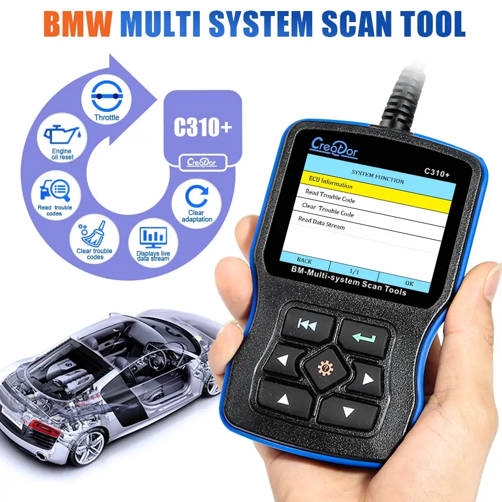 For BMW OBD2 Scanner Professional Creator C310 Mini e46 e90 e60 e39 f10 f30 Airbag ABS All System Oil Reset BMW Diagnostic Tool