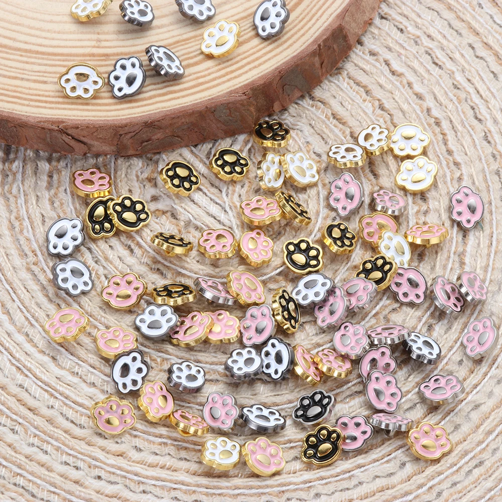 20Pcs Cute Cat Paw Buttons Buckles for DIY Doll Clothes 8mm Mini Metal Decoration Button Buckle Doll Clothing Sewing Accessories