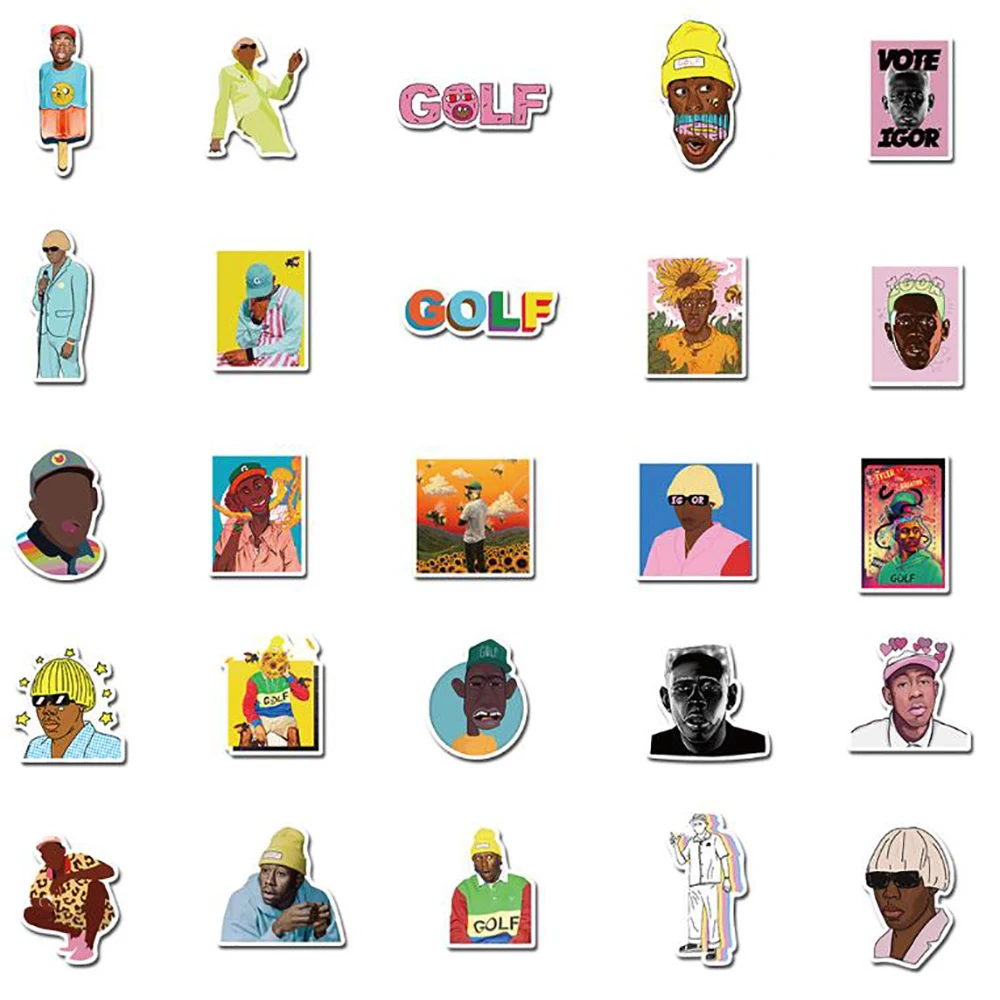 10/30/50PCS Rapper Tyler Die Creator Aufkleber DIY Skateboard Gitarre Motorrad Laptop Gepäck Klassische Spielzeug Kühlen aufkleber Decals