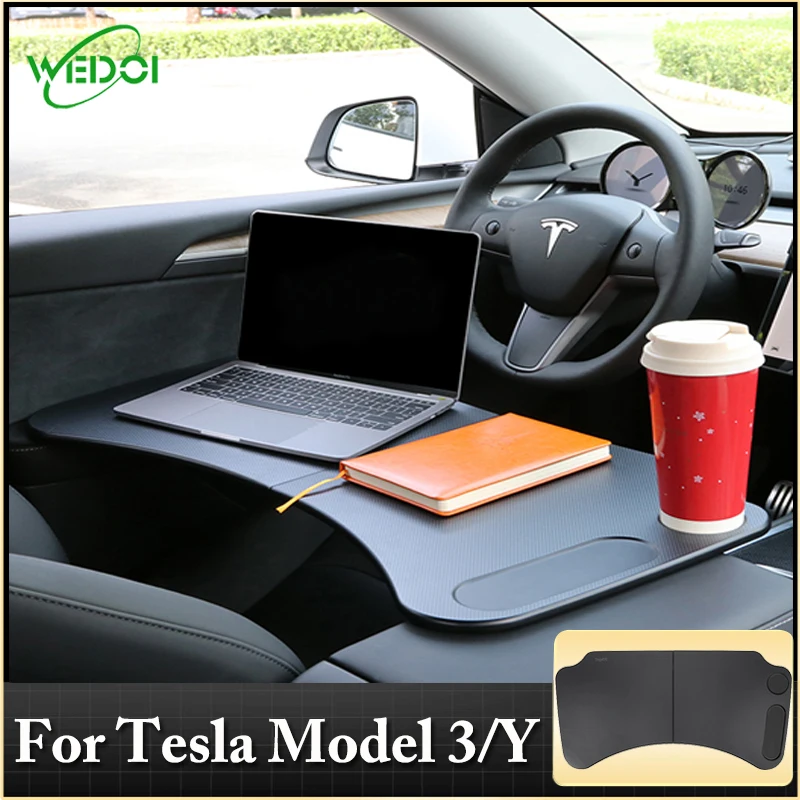 

WEDOI Car Steering Wheel Laptop Tray For Tesla Model 3/Y Accessories Steering Wheel Food Desk Portable Office Table