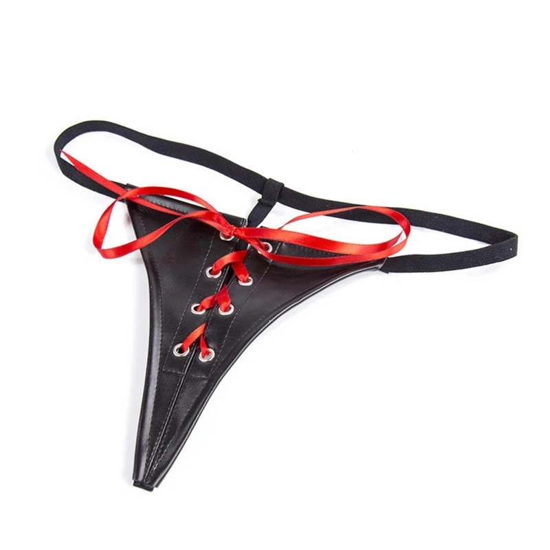 Women Fetish Sexy Soft Leather Shorts For Sex Erotic Porn Low Rise Brief High-elastic Thong Panties Female Latex Mini Pants Sexi