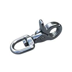 Borsa a Clip con chiusura girevole a scatto in acciaio inossidabile da 16mm Snap Heavy Pet Rope Snap Hooks portachiavi cordino da campeggio Craft 21mm Squar Eye