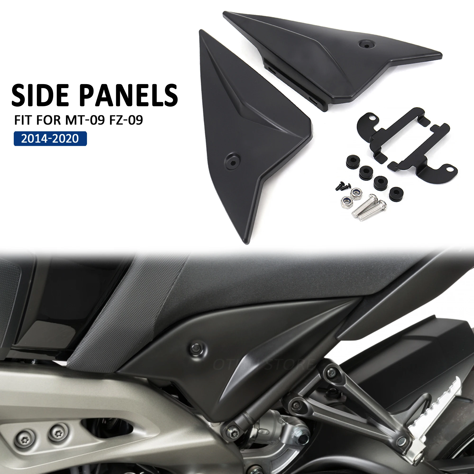 2020 2019 2018 2017 2016 2015 2014 New Motorcycle Carbon Side Panels For Yamaha Fit MT09 FZ09 Fairing Cowl Plate Cover