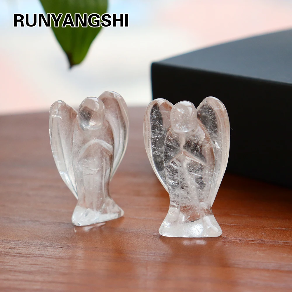 2inch 100% Natural crystal angel clear quartz Hand Carved Crystal Crafts  healing gem family home decoration craft gift