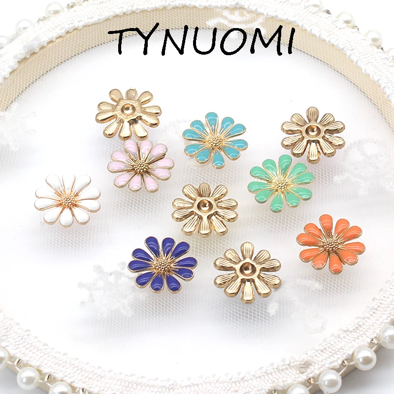 TYNUOMI 10 pz/lotto 17mm bottoni piatti in lega decorazione di nozze fai da te abbigliamento nero Scrapbooking artigianato accessori