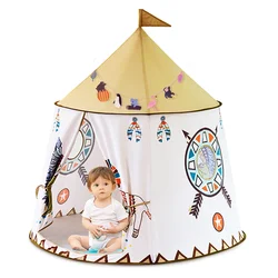 Quintal-Casa de tenda portátil para crianças, Princess Castle Presente para crianças, Play Toy Tent, Aniversário e Presente de Natal, 123x116cm