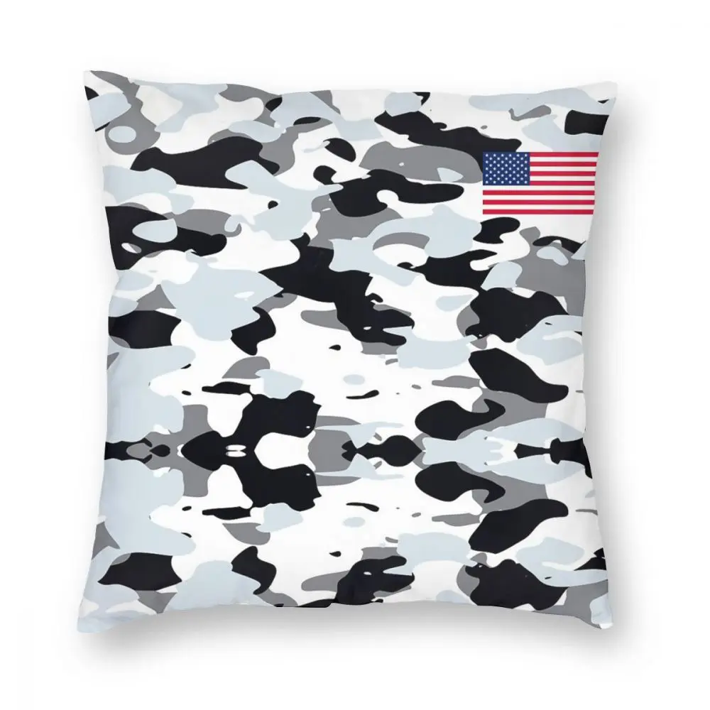 

United States Urban Camouflage Military Style Square Pillow Case Decorative Pillow Camo USA Flag Novelty Pillowcover Home Decor