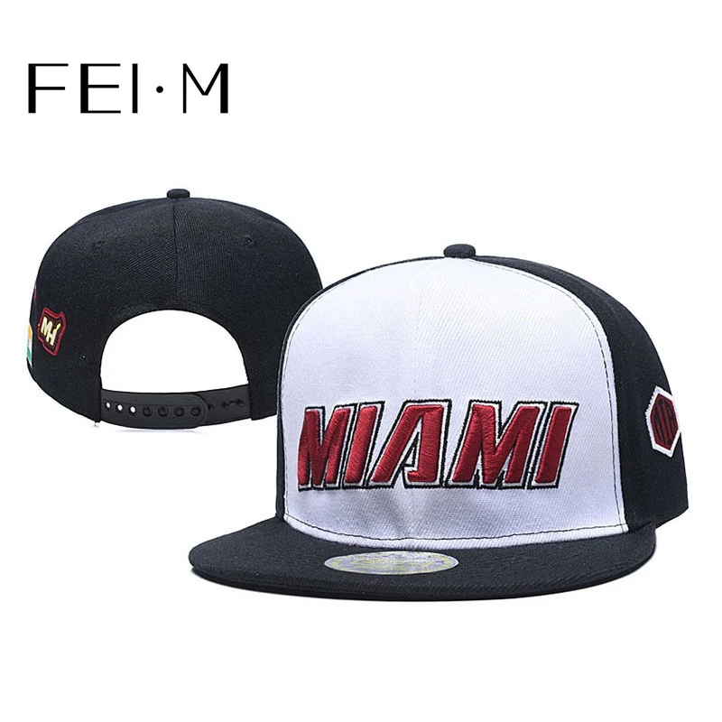 FEI M Fashion Miami Adjustable Snapback Cap Basketball Baseball Cap Outdoor Adult Casual Sports Sun Hat dropshipping Bone