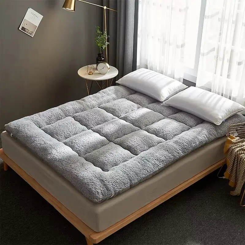 Soft Lamb cashmere Fold Tatami Mattress Adults Bedding Mattress Topper Tatami Thick Warm Mat With Straps twin queen king size