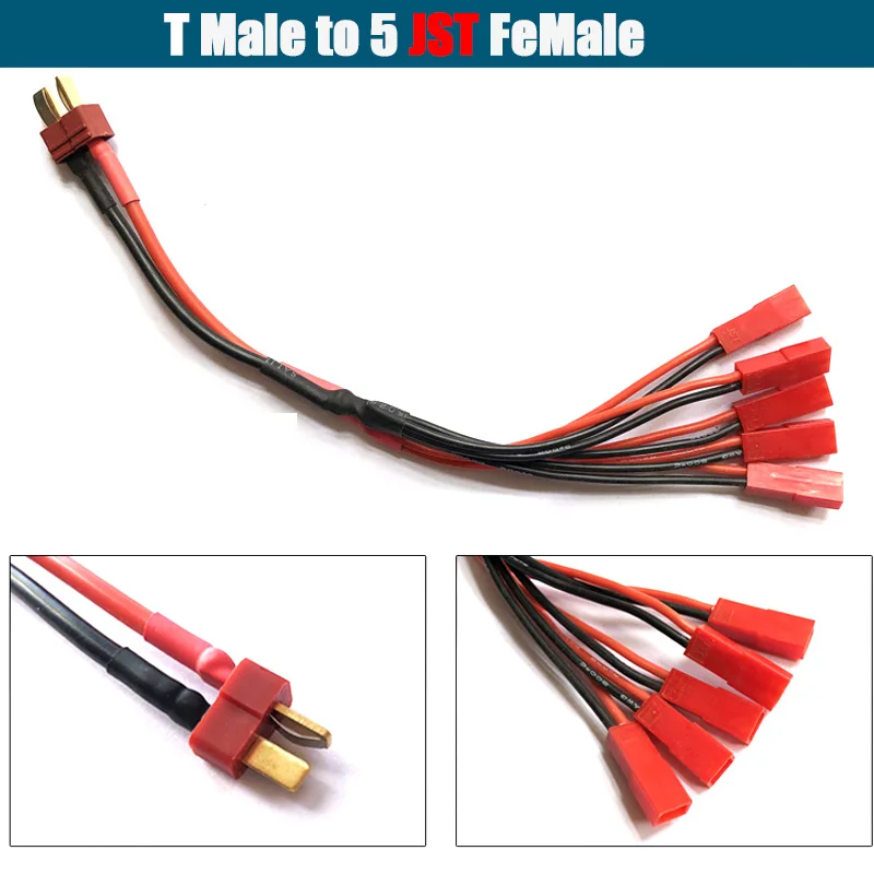 XT60 XT90 T EC5 EC2 TRX JST Plug Parallel Battery Connector Cable Extension Y /O Splitter Plug Adapter AWG Wire for RC FPV parts