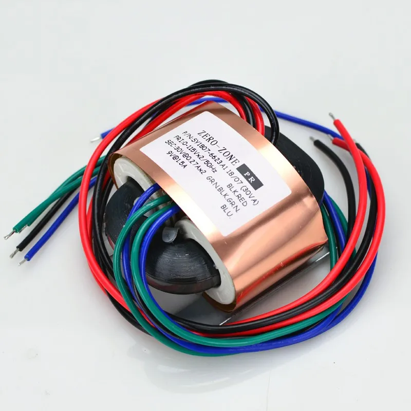 1 قطعة 30VA HiFi النحاس R-Core محول الناتج 30 فولت-0-30 فولت 0-9 فولت ل PRT-09A