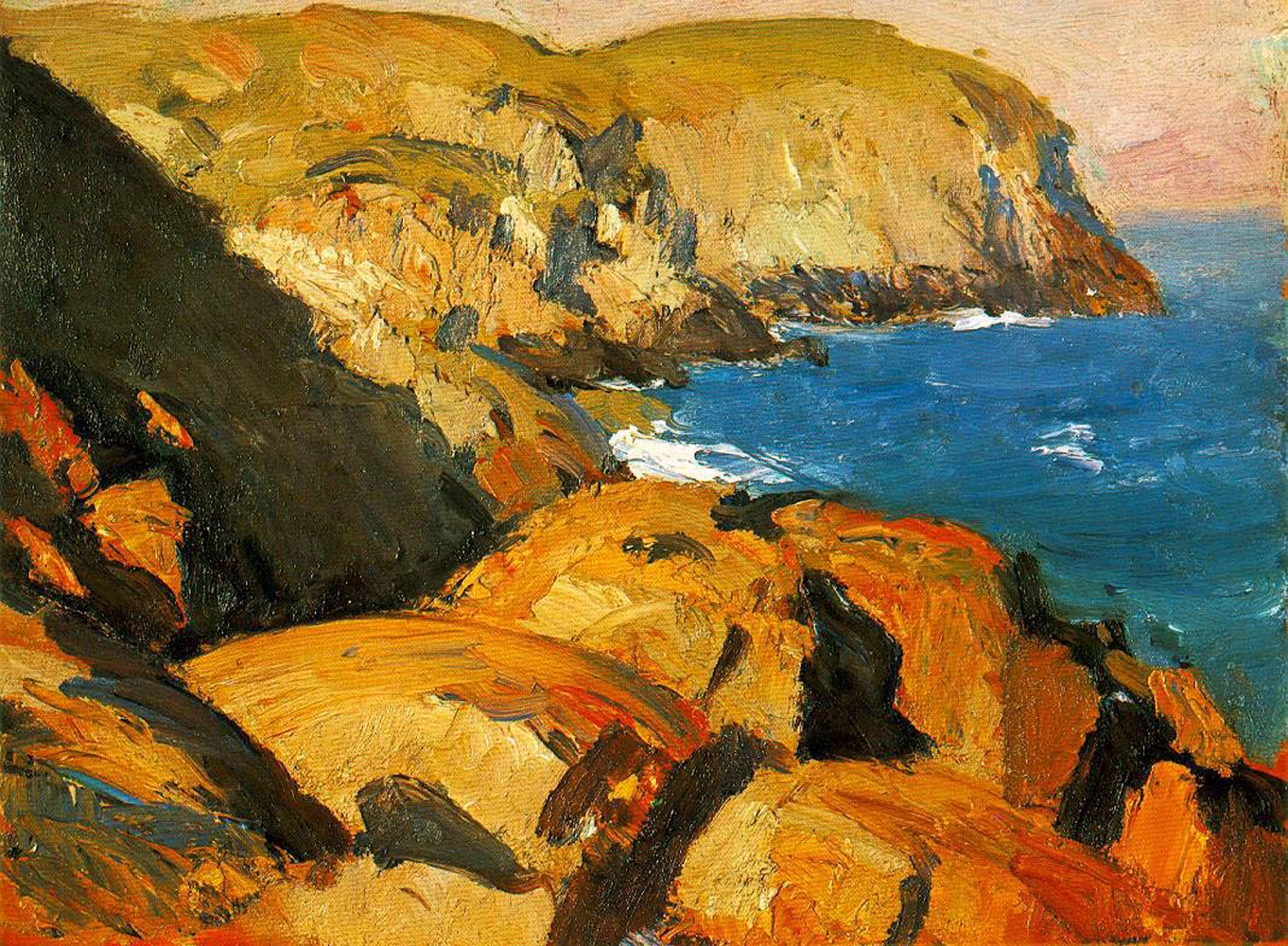 100% handmade Oil Painting reproduction on linen canvas, Blackhead Monhegan by Edward Hopper,Free Shipping,High Quality