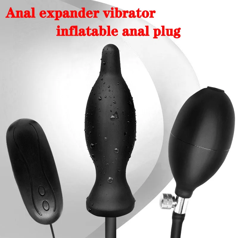 Super Grote Siliconen Opblaasbare Anale Plug Vibrator Seksspeeltjes Voor Vrouw Vibrerende Butt Plug Anal Expander Dilatator Anus Masturbator