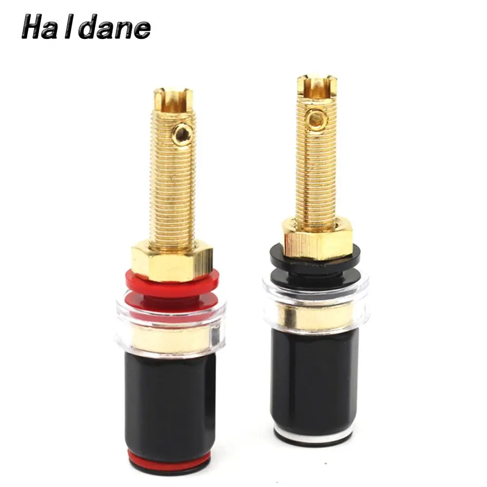 

Haldane 4pcs HIFI Brass Crystal Binding Post for Thread Audio Speaker Amplifier 4mm Banana Plug Socket Terminal Connector