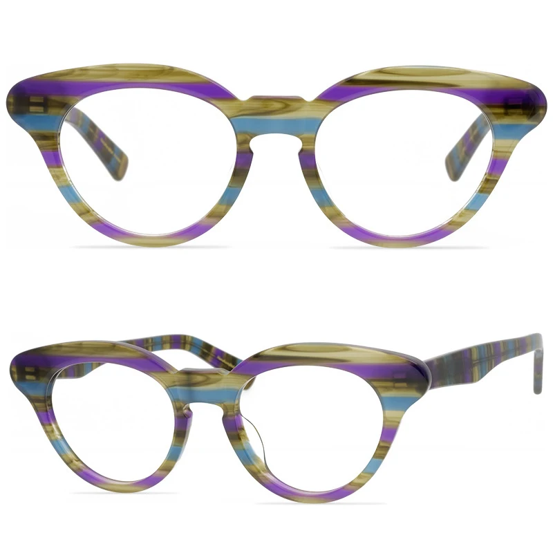 

Belight Optical Vintage Retro Japan Design Butterfly Shape Thick Acetate Spectacle Frame with Rivet Precription Lens MA21002