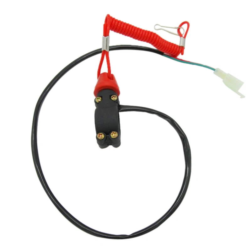 Motorcycle Kill Stop Switch & Safety Tether Cord For 7/8 Inch Handlebar Scooter ATV Quad Pit Dirt Bike UTV Etc Moto Accessories