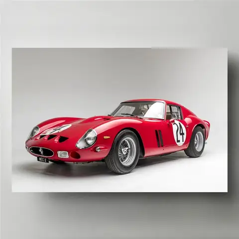 Supercars 포스터 Ferraris 250 GTO 스포츠카 레트로 자동차 그림 인쇄 및 포스터 벽 아트 캔버스 회화 홈 장식 Unframed