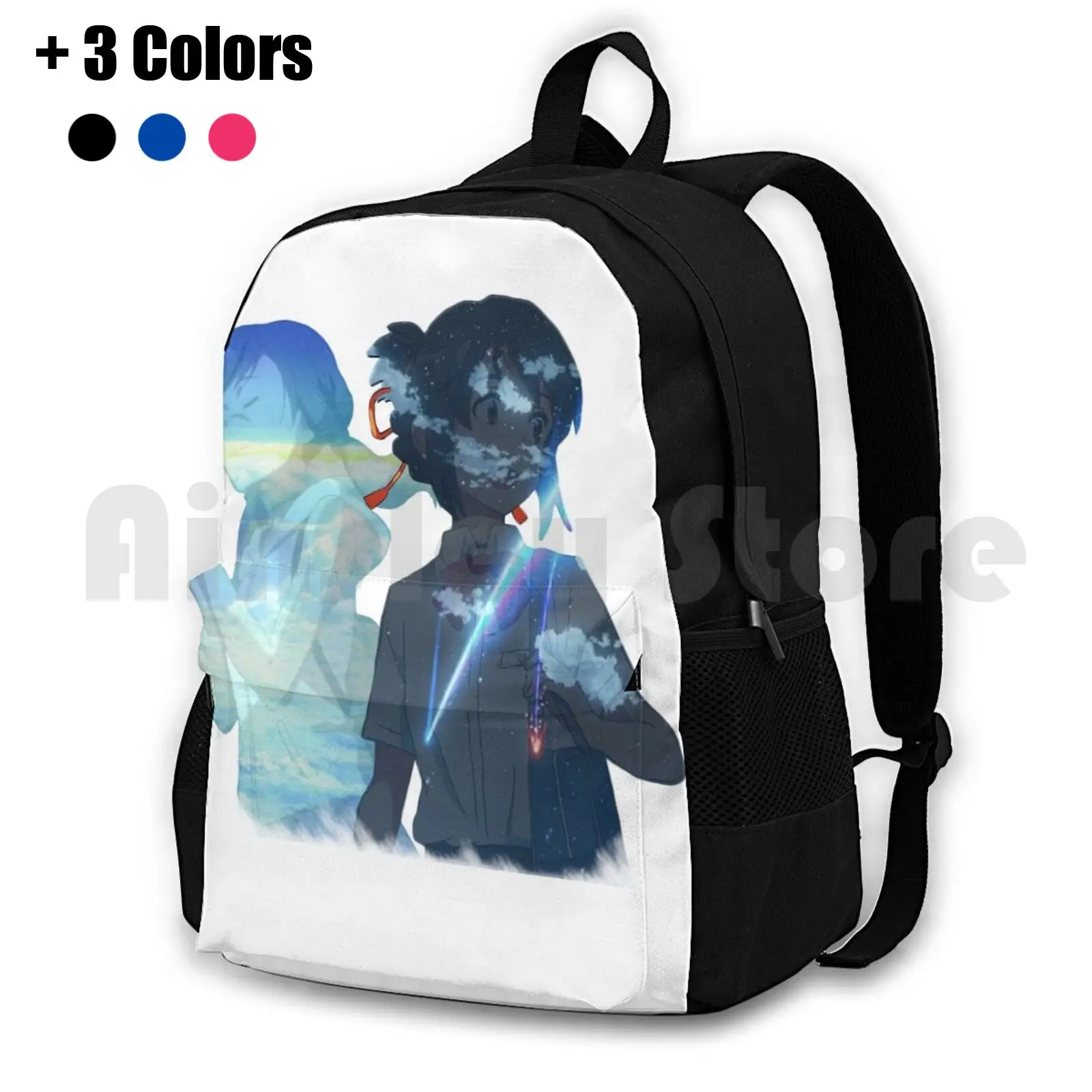 Mitsuha and hinaアウトドアハイキングバックパック、防水キャンプ旅行風化あなたとテンキノコあなたの名前キミノナワ