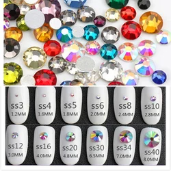 36/144p ss10-ss34 vari colori Non HotFix FlatBack strass cristallo fai da te per Nail Art Deco colla su matrimonio DressCraft indumento