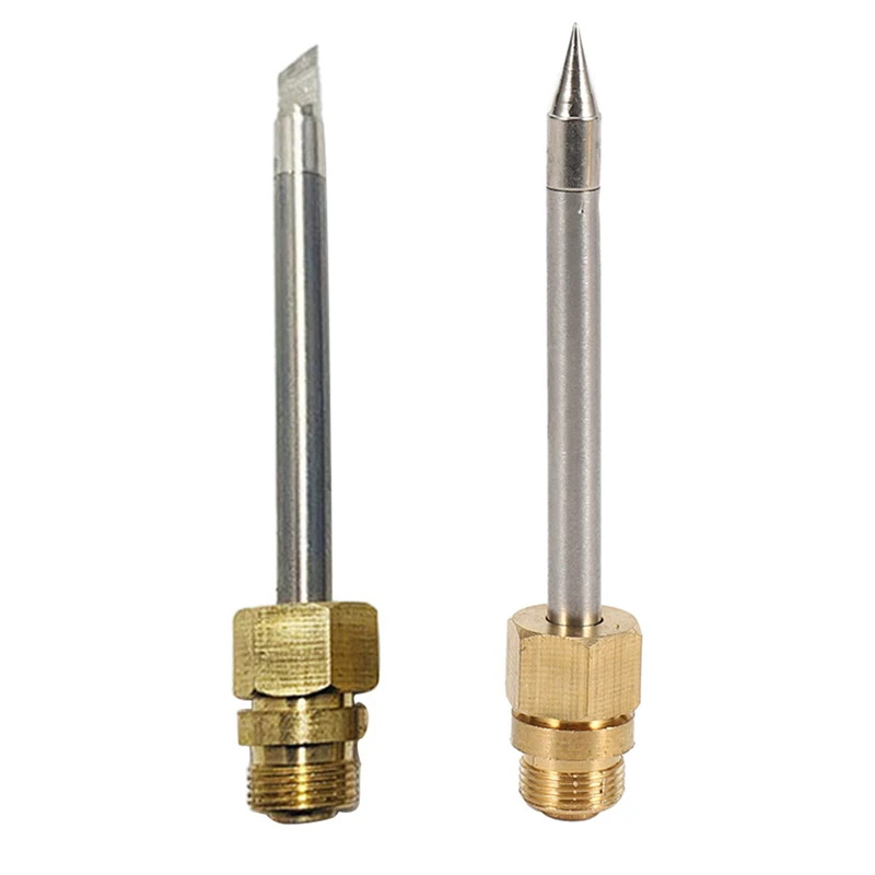 

2x 510 Interface Soldering Iron Tip Mini Portable USB Soldering Iron Tip Welding Rework Accessories, Knife Tip & Pointed