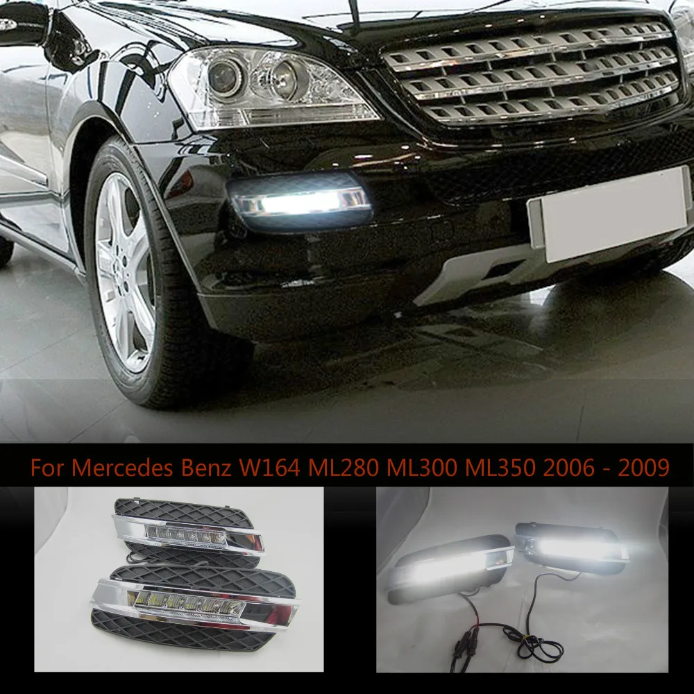 LED Daytime Running Light For Mercedes Benz W164 ML280 ML300 ML350 2006 - 2009,Waterproof ABS 12V DRL Fog Lamp Decoration