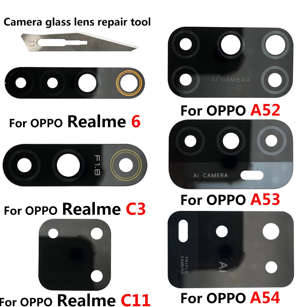 

Стеклянный объектив камеры Задняя стеклянная линза камеры с клеем для Oppo A1k A5S A8 A9 A15 A16 A52 A53 A54 A74 A93 Realme 5 6 C3 C11
