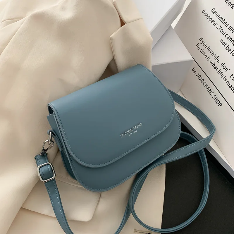 Yogodlns Trendy Sattel Schulter Tasche Frauen PU Leder Umhängetasche Einfache Feste Farbe Klappe Umhängetasche Designer Handtaschen Beutel – Detail 25