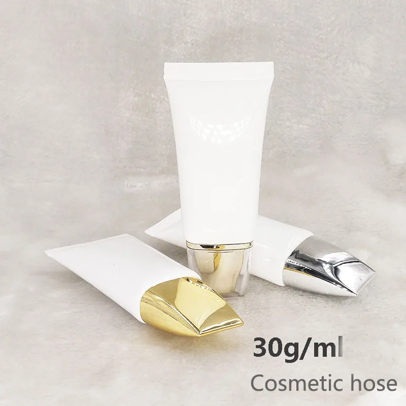 

30ml flat shape white soft tube for mild wash butter hand cream eye serum UV protect emulsion foundation cosmetic hose packing