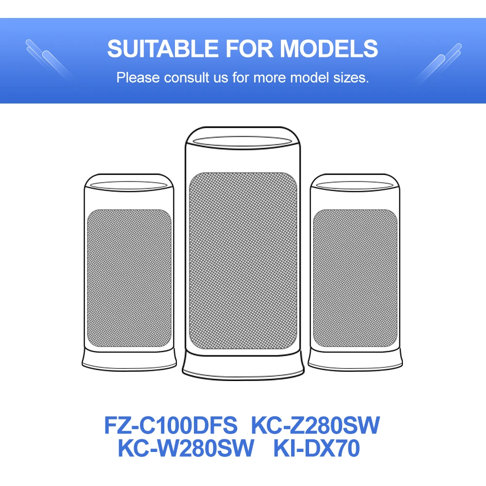 Washable Formaldehyde Activated Carbon Filter FZ-A51DFR FZ-200HFS for Sharp FZ-C100DFS Z280SW KC-A50EUW KC-W380SW-W Air Purifier