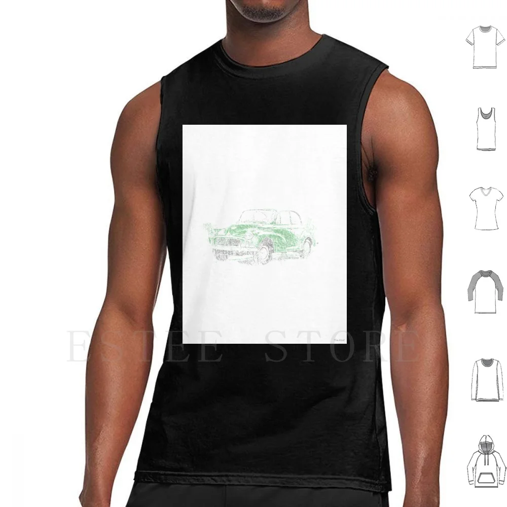 Morris Minor ( Biro ) Tank Tops Vest Sleeveless Mini Morris Morris Minor Mini Cooper Old Car Old Mini Austin Mini 1959