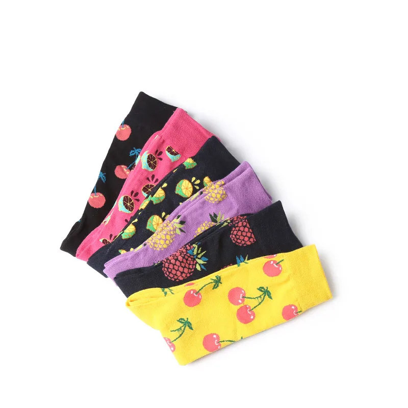 New Man Socks Women Men Free SizeCotton Socks Colorful Fruit Funny Socks For Couples Lovers Gifts