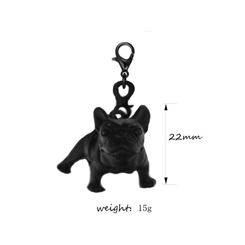 2024 Trend Metal Black Antique French Bulldog Dog Key Chain Key ring  Handbag Accessories Pet Jewelry Valentines Birthday Gifts