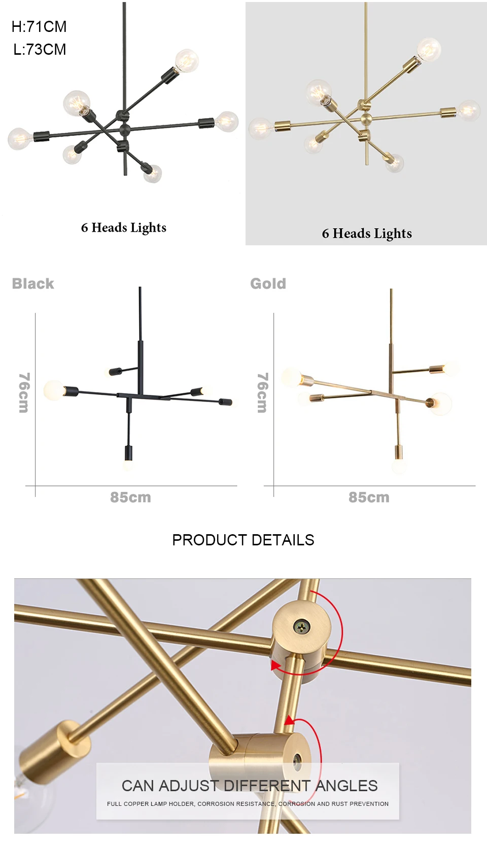 Luces colgantes nórdicas modernas, lámpara colgante para sala de estar y comedor, poste de arte para decoración de interiores, iluminación de diseño, lámpara de techo - details 3