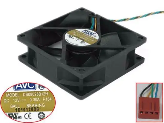 

AVC DS08025B12H P184 Server Cooling Fan DC 12V 0.30A 80X80X25mm