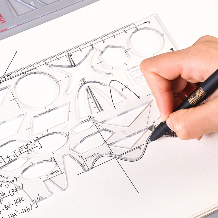 Multifunctional Geometric Rulers Geometric Drawing Template Measuring Ruler Angle and Circle Maker Drawing